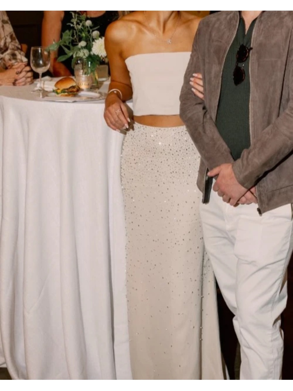 TWP Custom Bridal Rehearsal 2-Piece Matching Set Crystal Beaded Skirt Top Size 2 - Picture 11 of 12